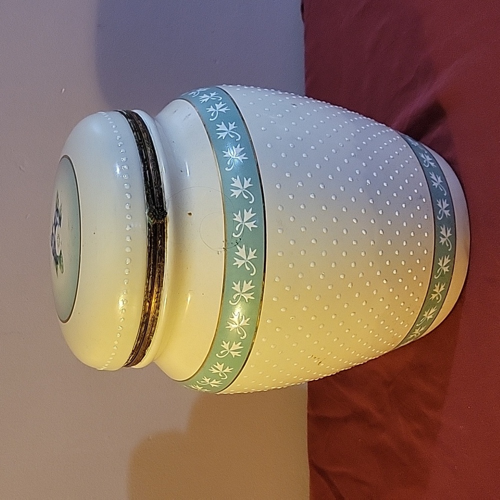 Knott's Berry Farm Ceramic Canister Hinged Lid Cookie Jar Beige & Teal G…